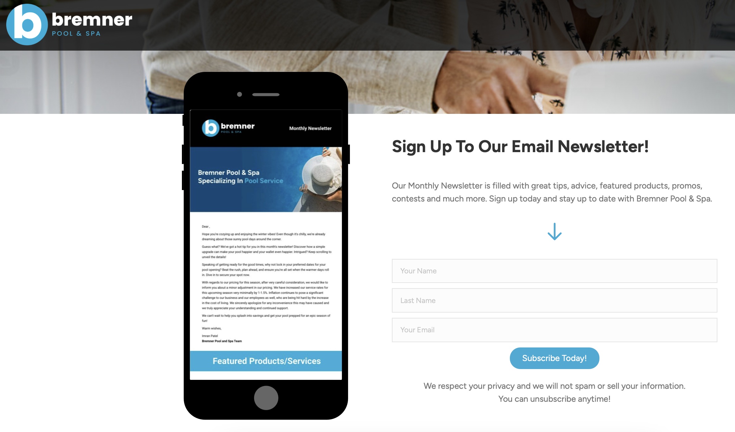 image of pool company email marketing campaign